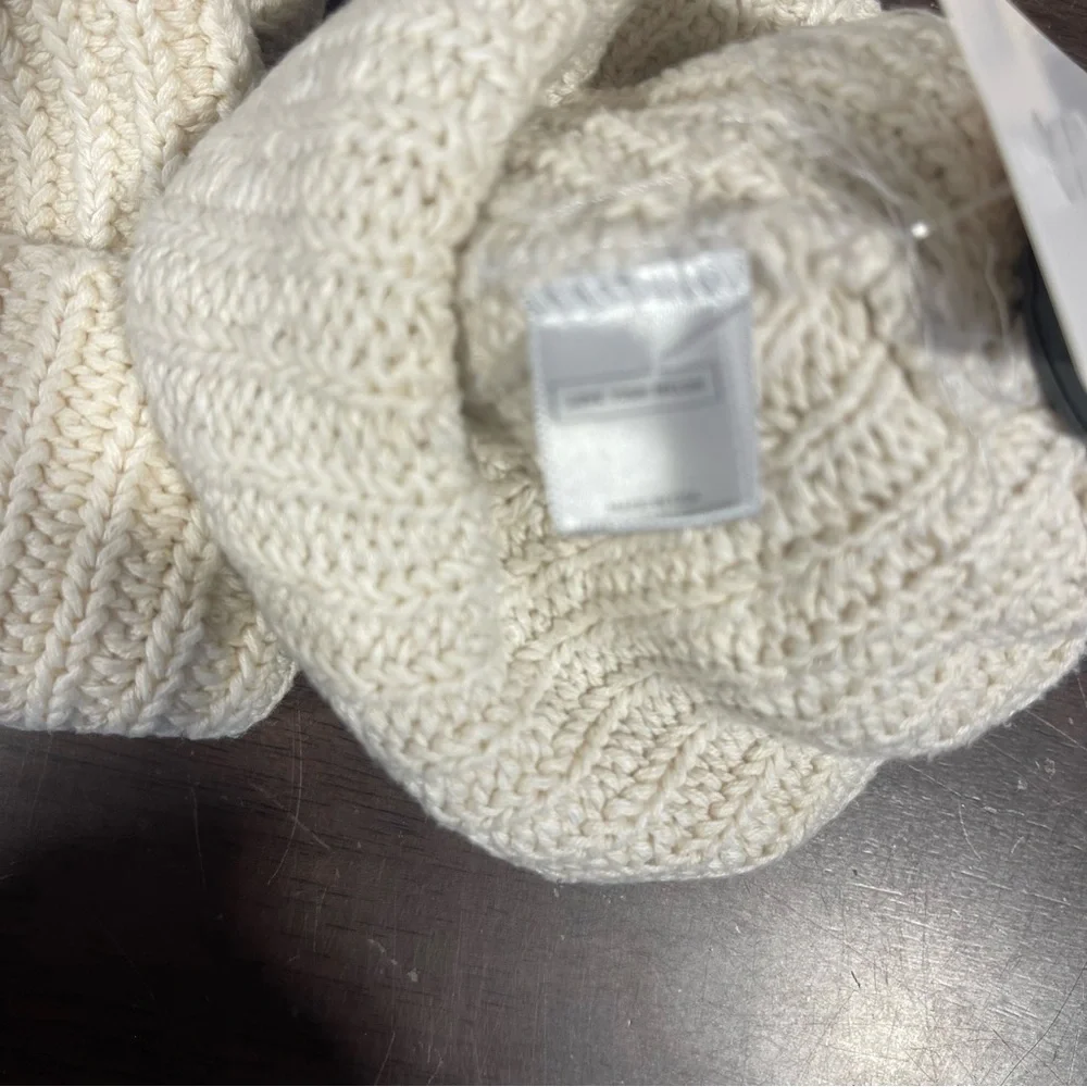 Love your melon  Cream Knit Beanie with pompom